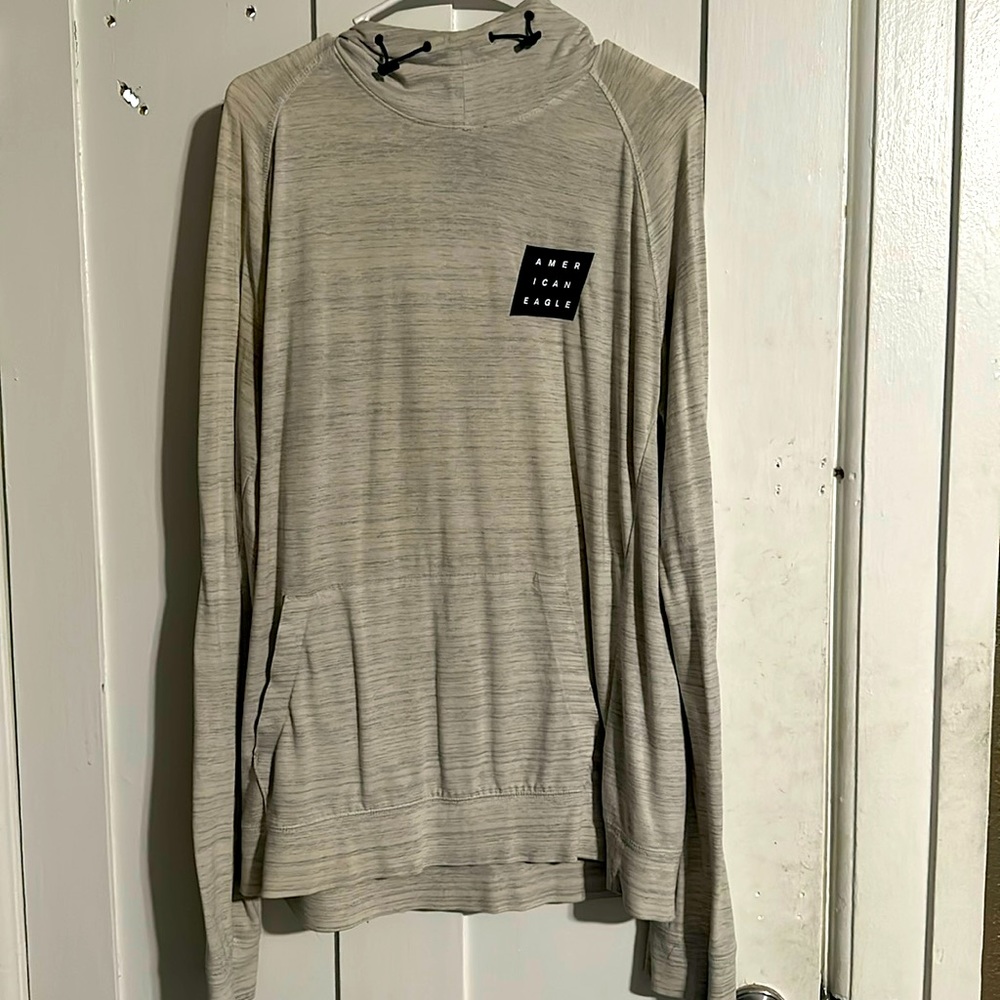 Marbled, white and gray American eagle light hoodie